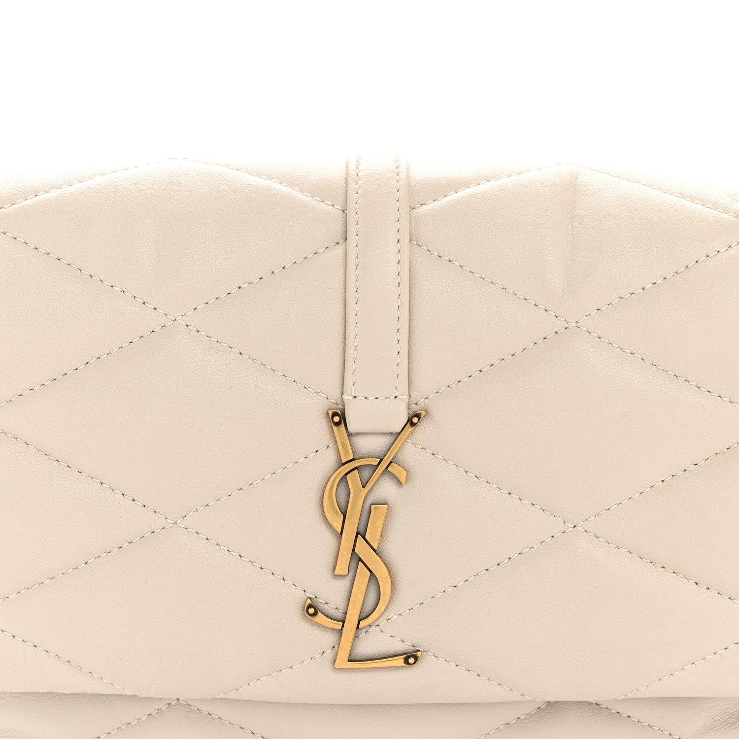 Saint Laurent Lambskin Quilted Le 57 Diamond Shoulder Bag Crema Soft 8 of 12