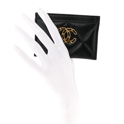Chanel Lambskin Quilted Chanel 19 Card Holder Black 2 of 8