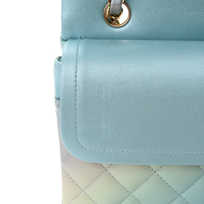 Chanel Lambskin Quilted Tie Dye Ombre Medium Double Flap Blue Multicolor 11 of 13