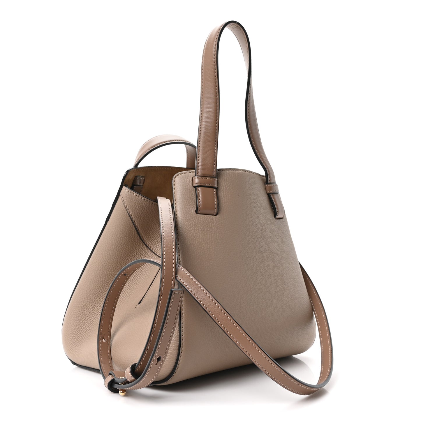 Soft Grained Calfskin Small Hammock Nugget Shoulder Bag Sand Mink