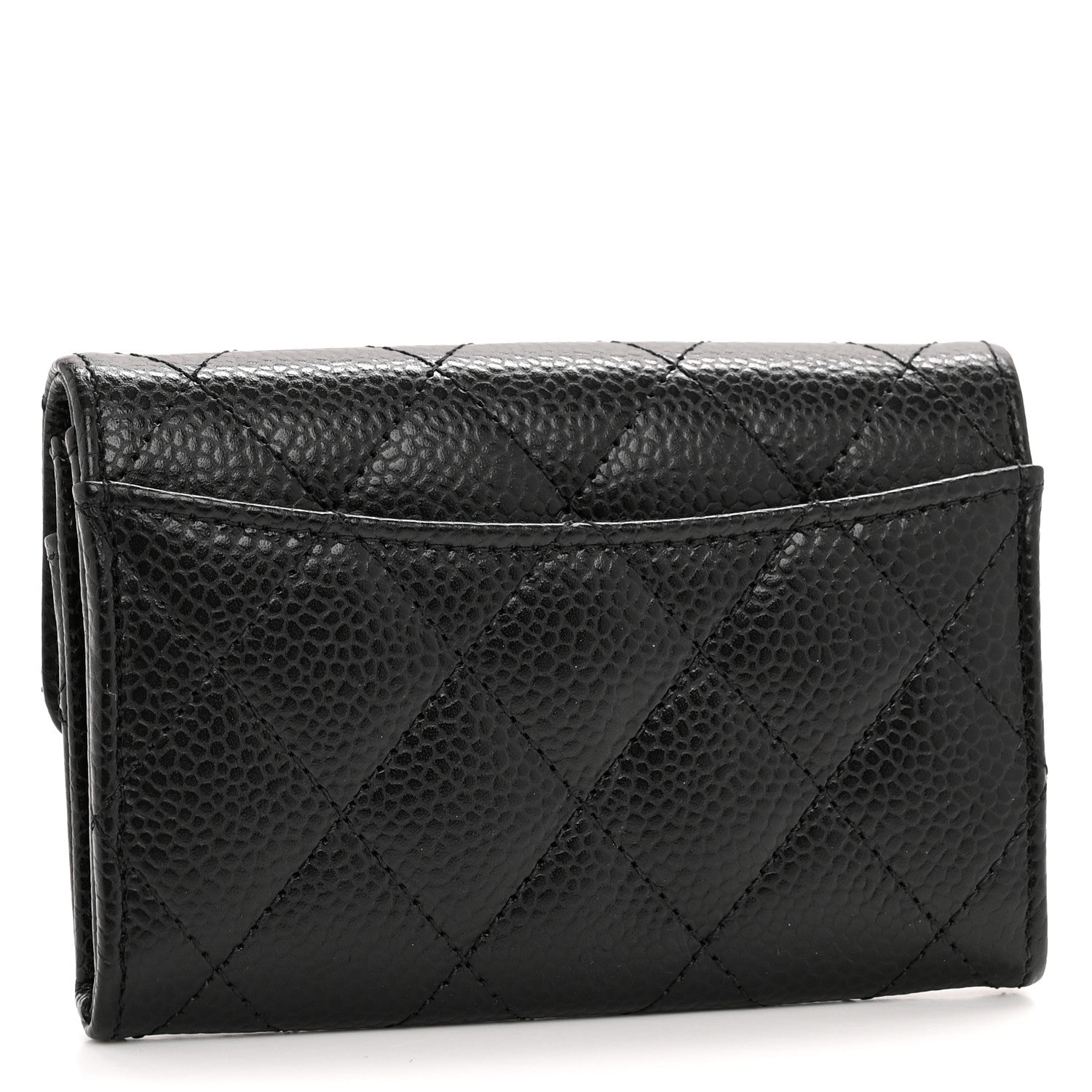 Chanel Caviar Quilted Flap Card Holder Wallet Black 4 of 9
