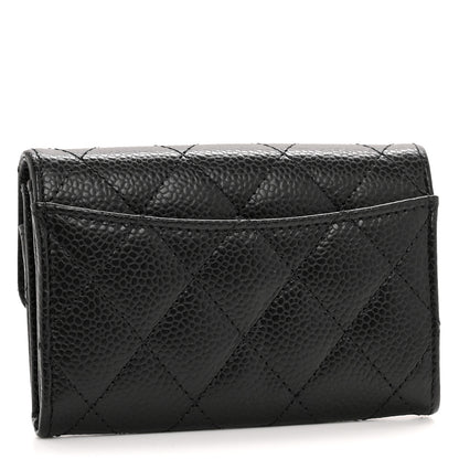 Chanel Caviar Quilted Flap Card Holder Wallet Black 4 of 9