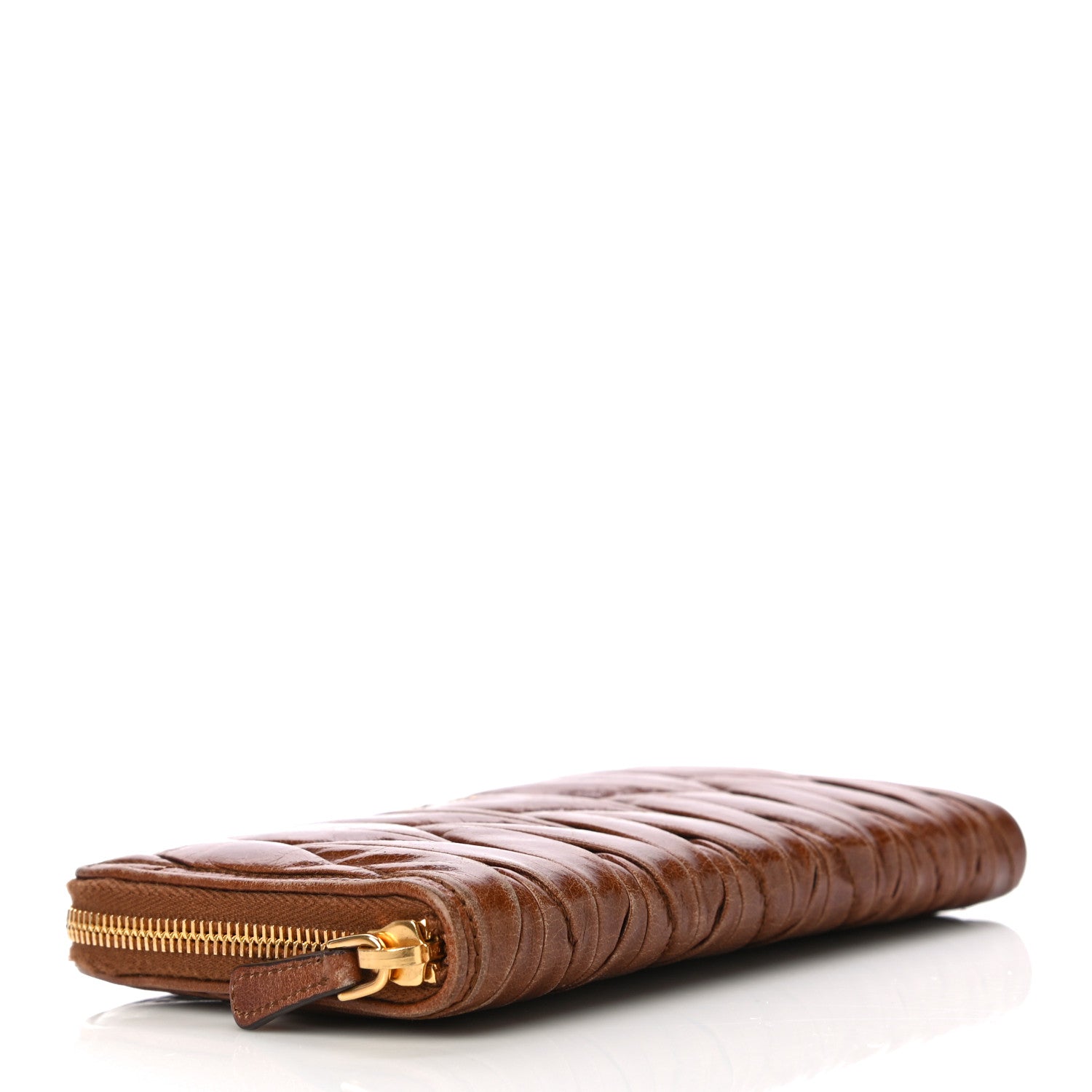 Miu Miu Matelasse Zip Around Wallet Brown 4 of 24