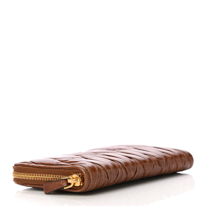 Miu Miu Matelasse Zip Around Wallet Brown 4 of 24