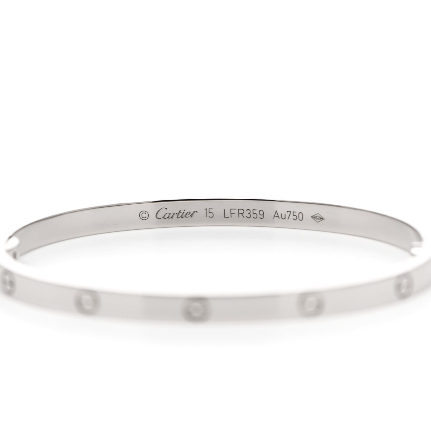 18K White Gold Small LOVE Bracelet 15