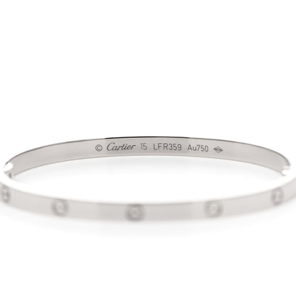 Cartier 18K White Gold Small LOVE Bracelet 15 3 of 4