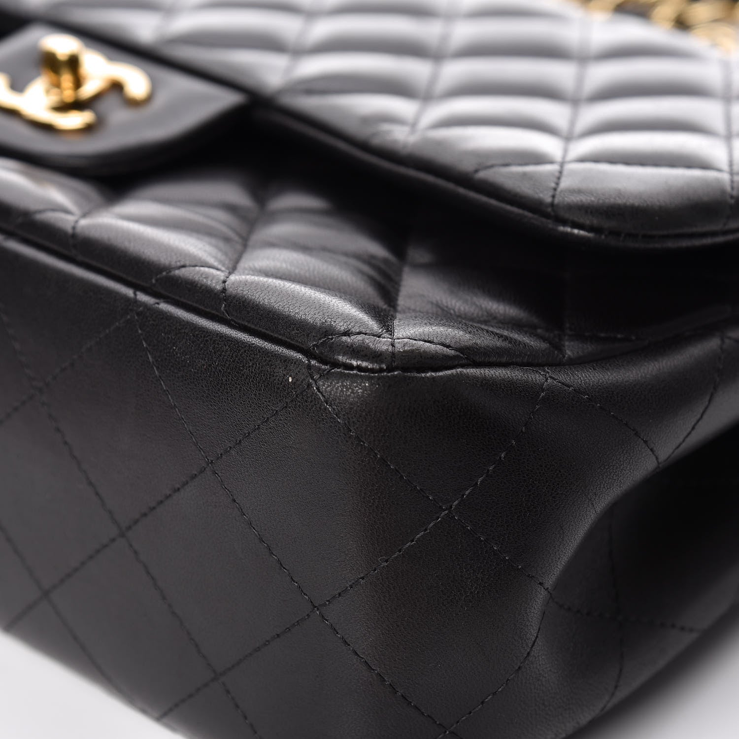 Chanel Lambskin Quilted Jumbo Double Flap Black 12 of 14