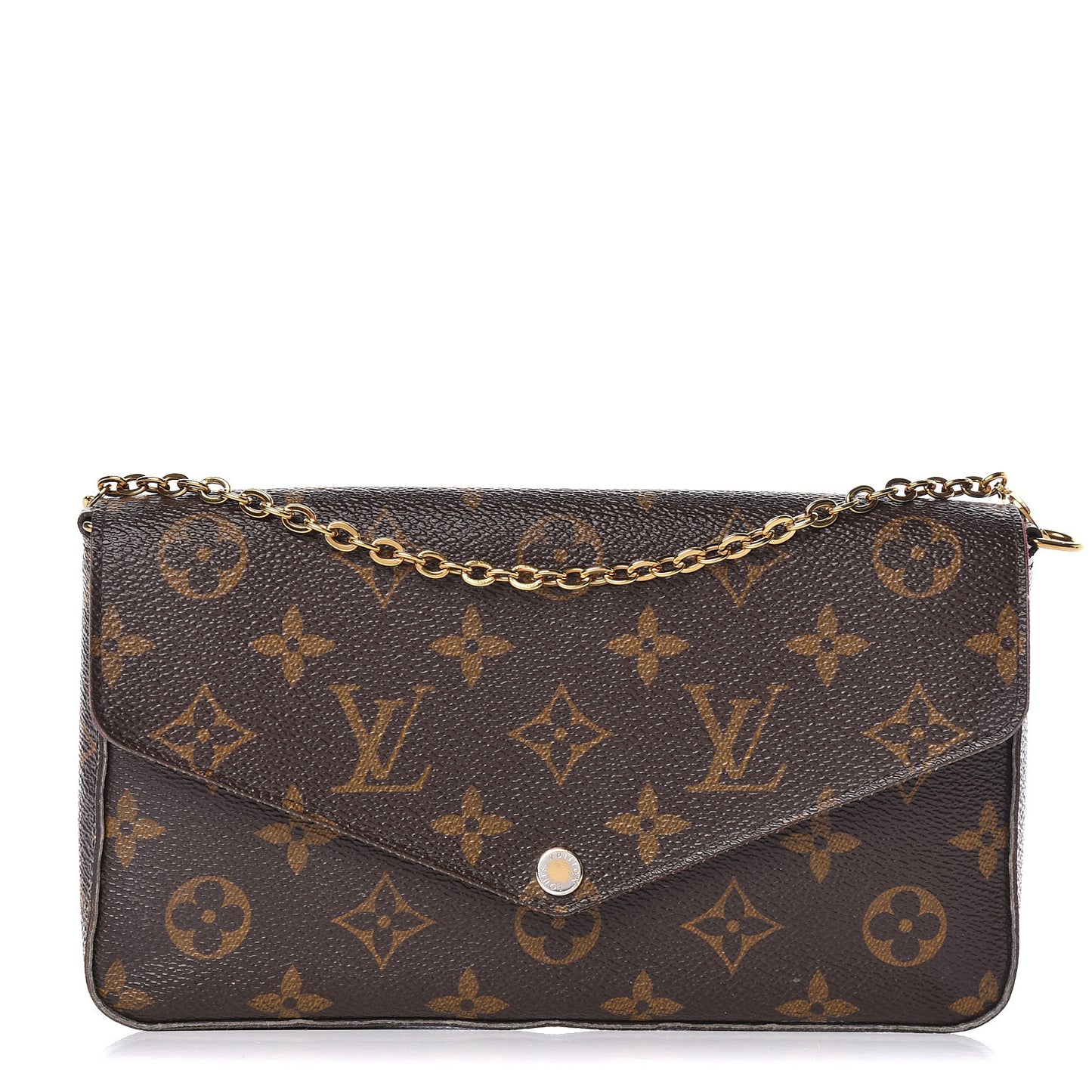 Monogram Pochette Felicie Chain Wallet Fuchsia