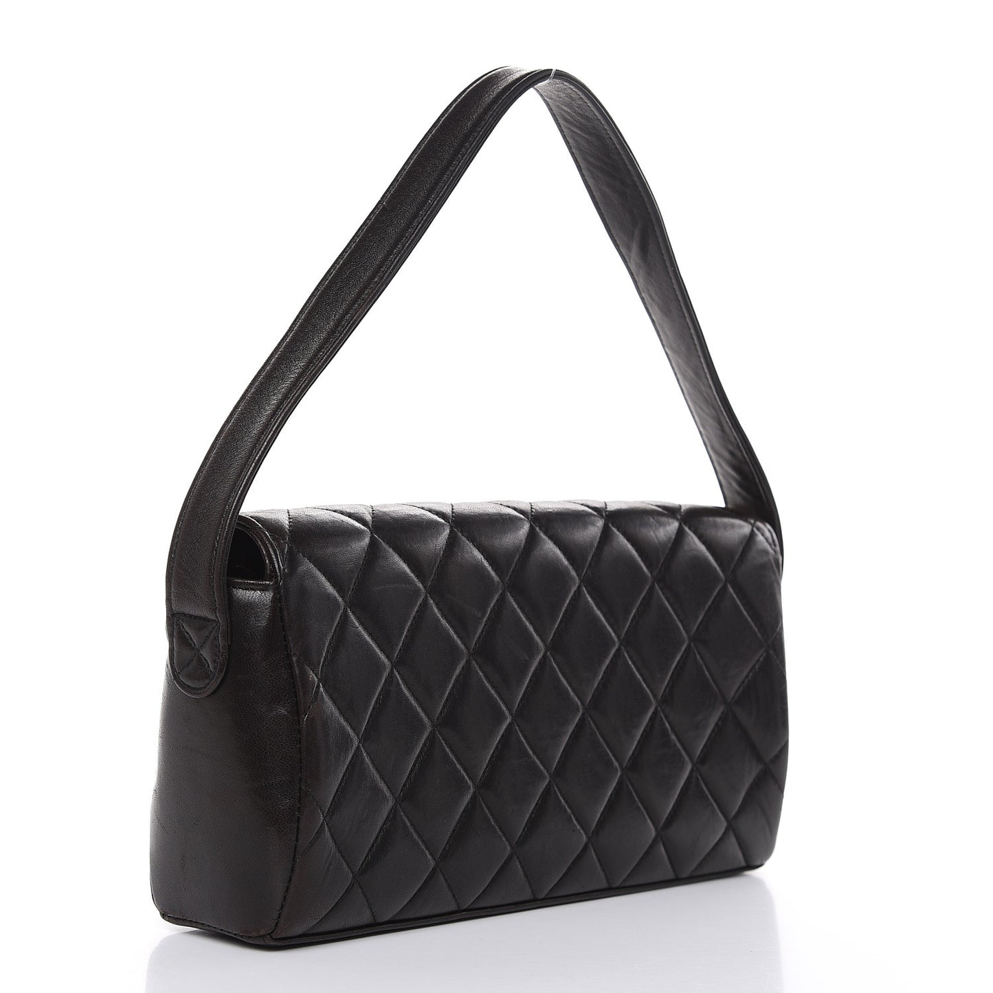 Lambskin Quilted East West Flap Black