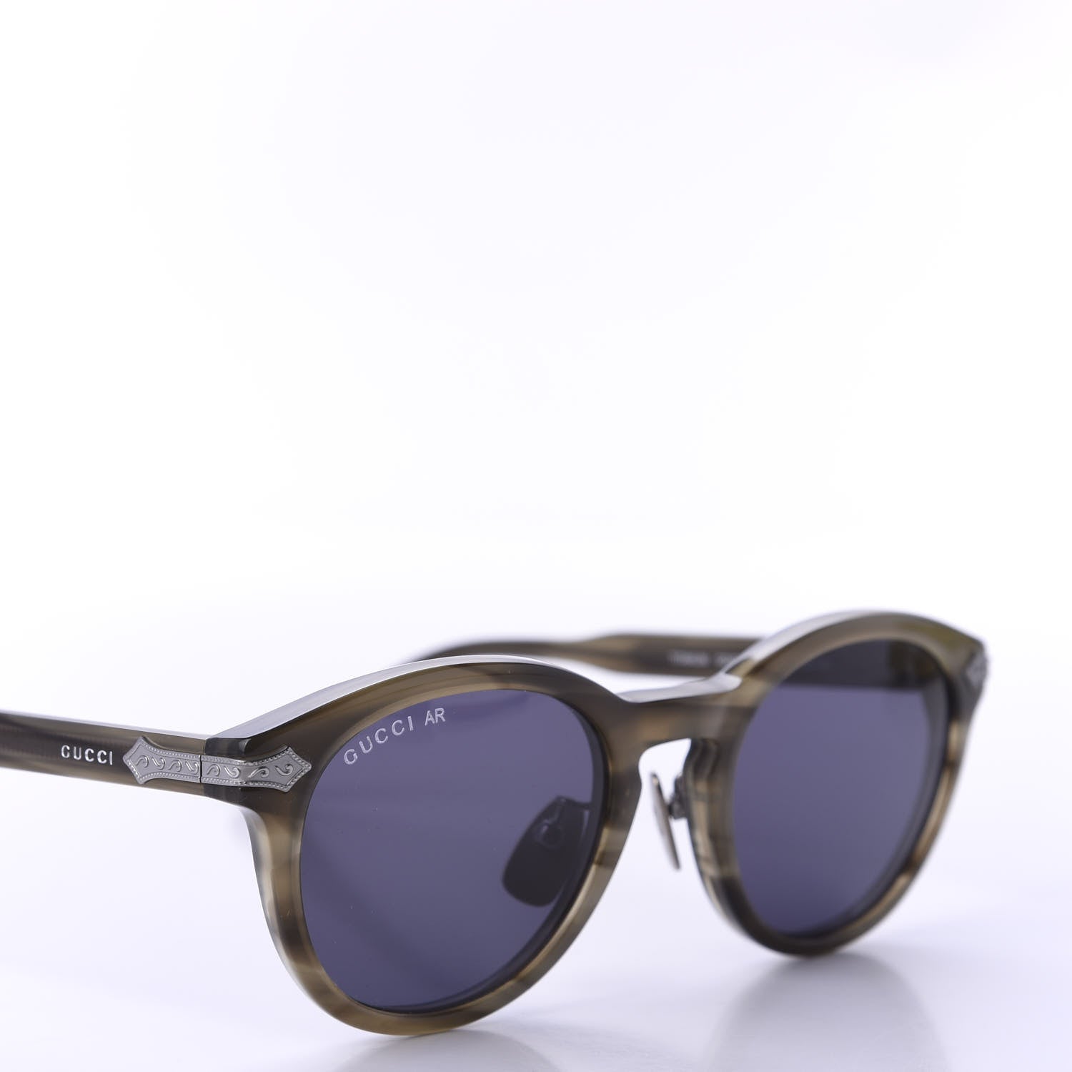 Gucci Acetate Round Metal Sunglasses GG0071S 7 of 8