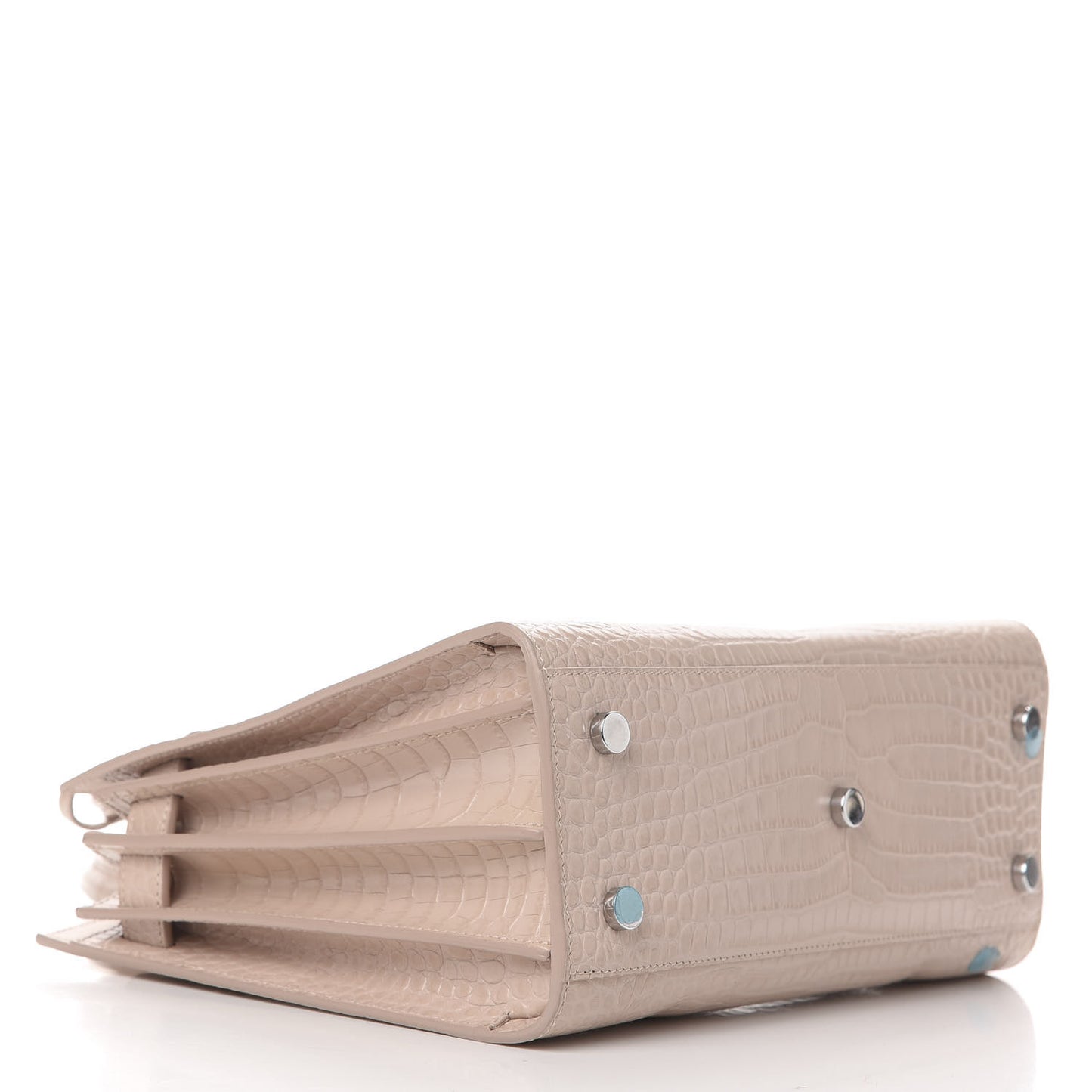 Calfskin Crocodile Embossed Baby Sac De Jour Rose Antic
