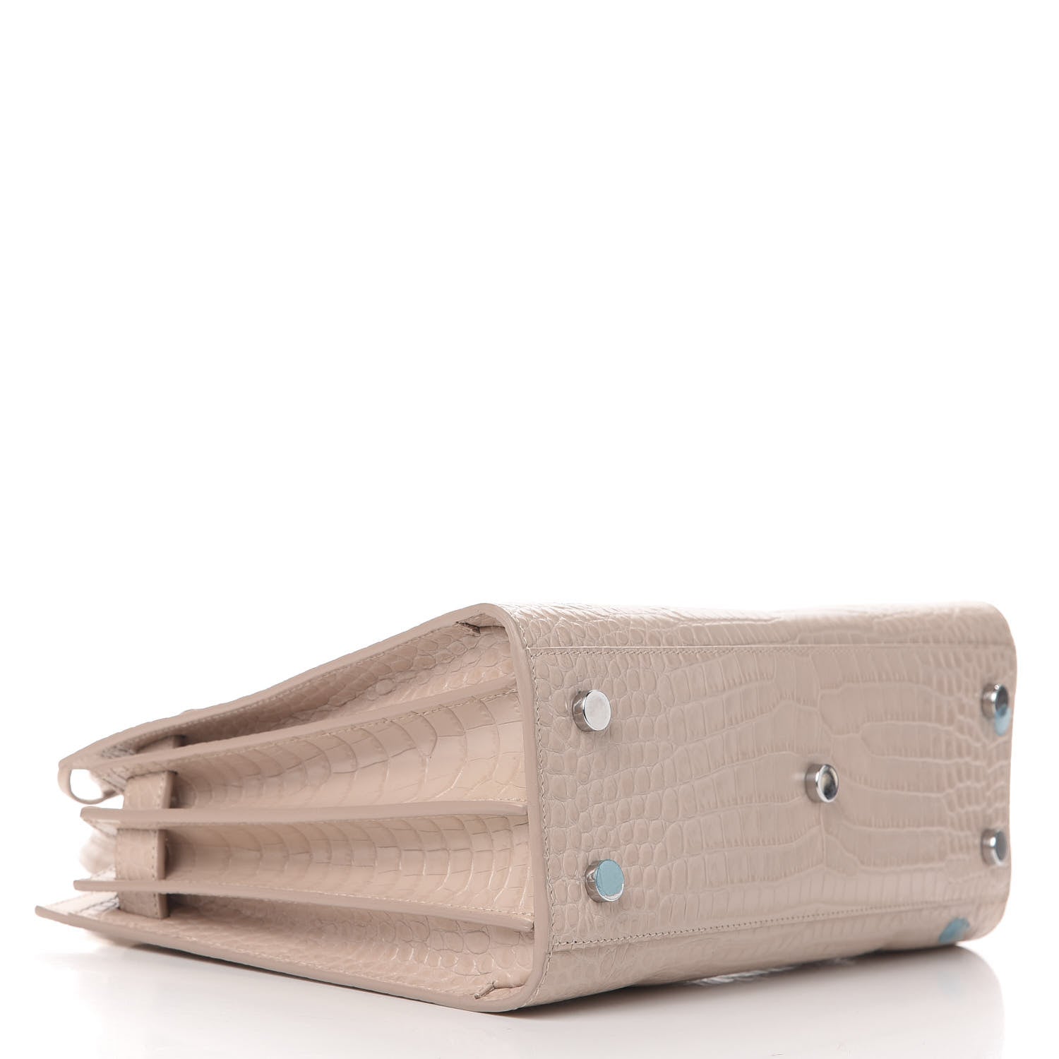 Saint Laurent Calfskin Crocodile Embossed Baby Sac De Jour Rose Antic 4 of 13