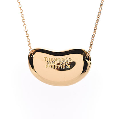 Tiffany 18K Yellow Gold 20mm Elsa Peretti Bean Pendant Necklace 5 of 6