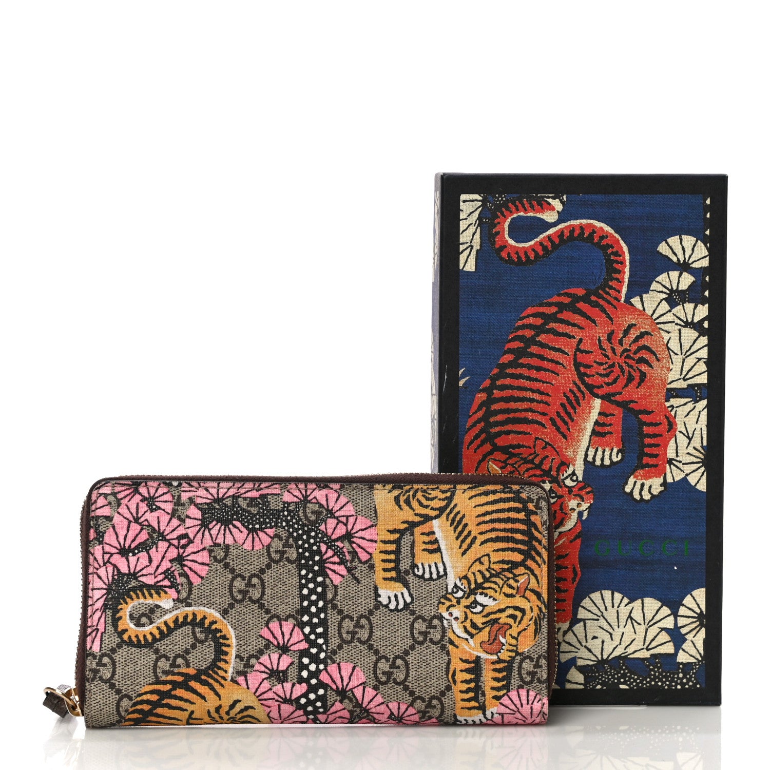 Gucci GG Supreme Monogram Bengal Zip Around Wallet Beige Pink 12 of 12