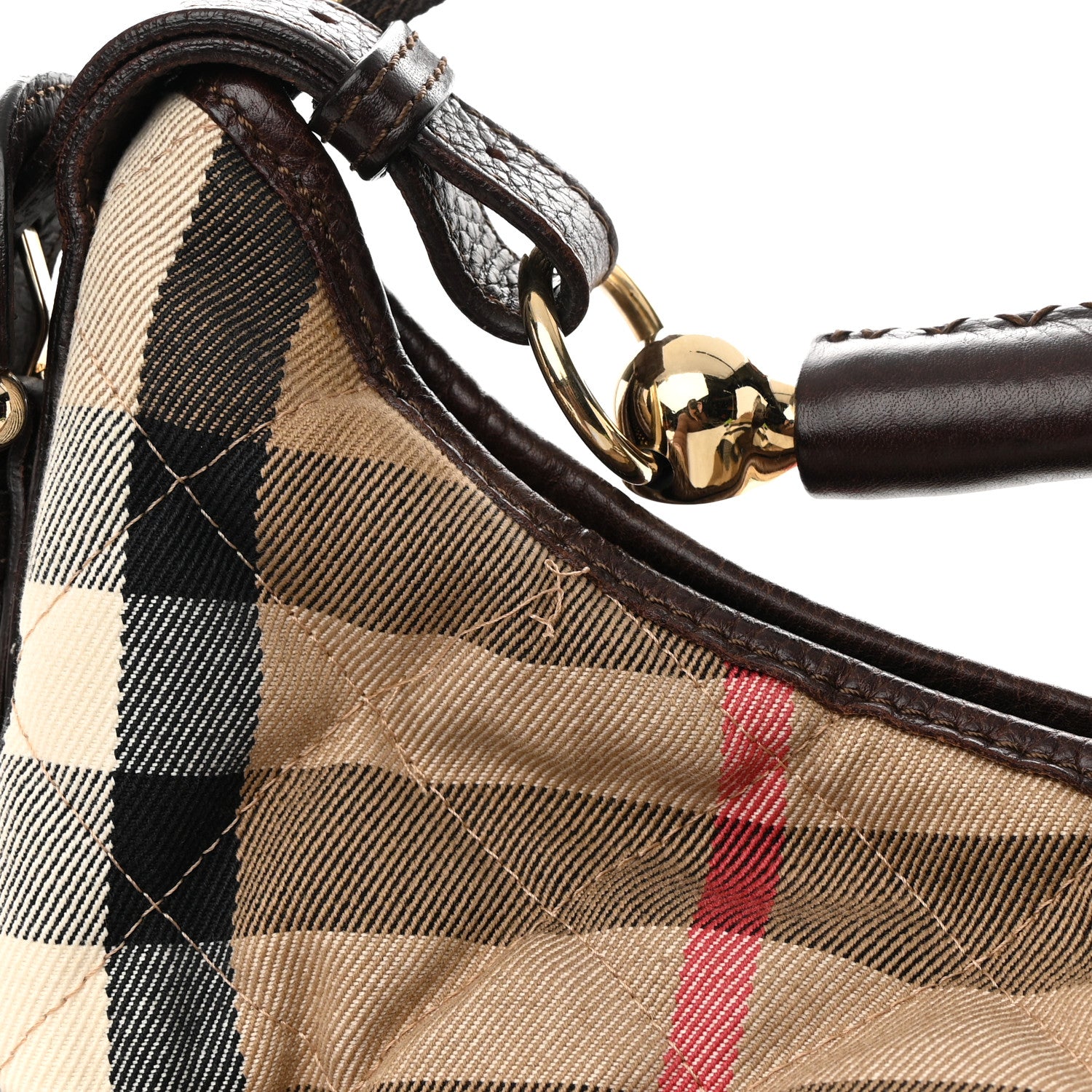 Burberry House Check Quilted Hoxton Hobo Brown 14 of 15