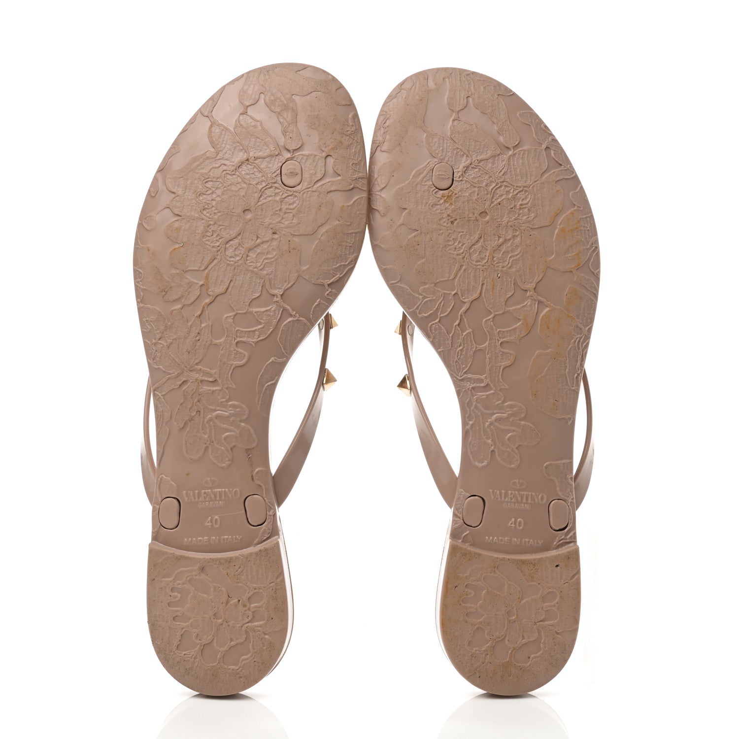 Valentino Garavani PVC Jelly Rockstud Bow Thong Sandals 40 Poudre 5 of 8
