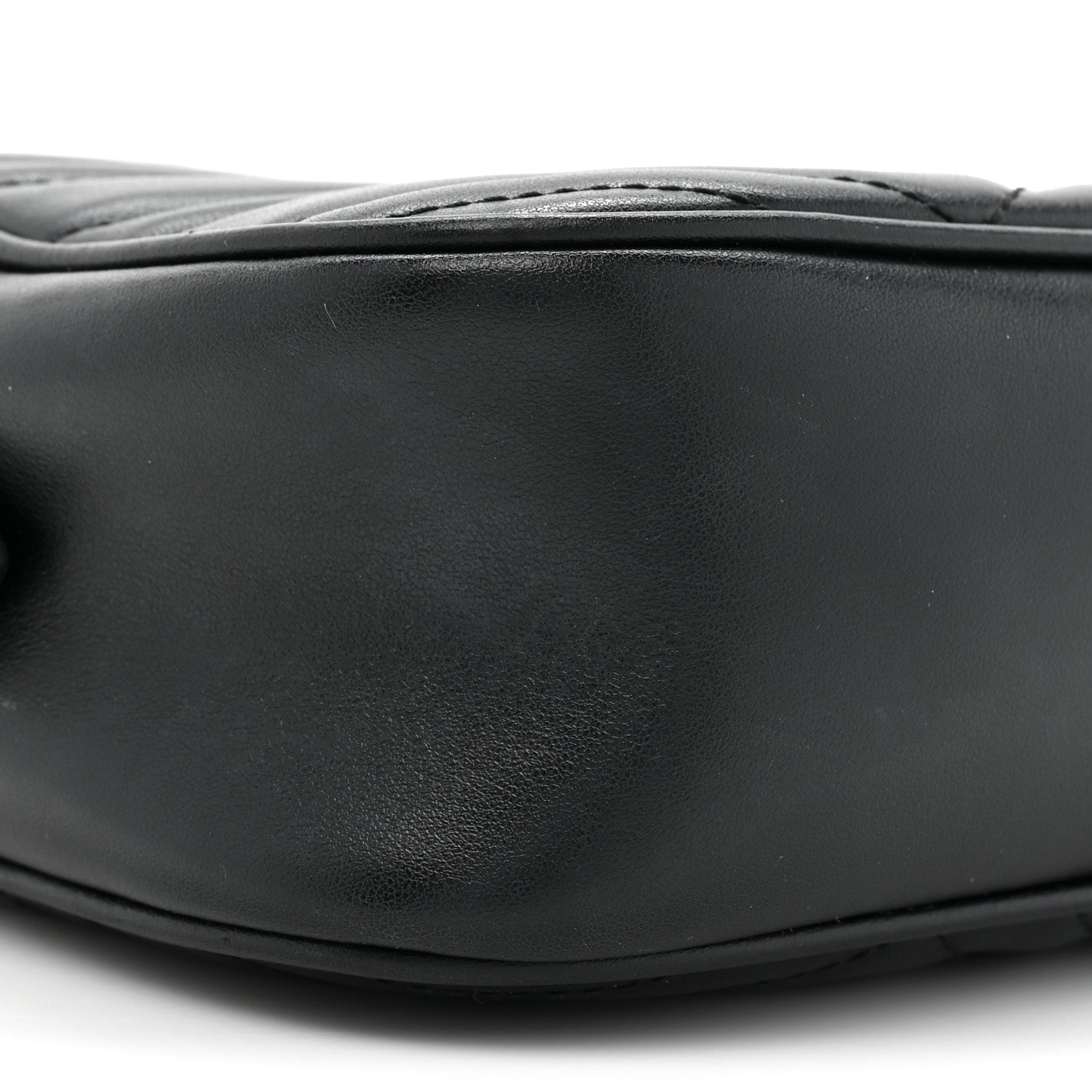 Gucci Calfskin Matelasse Monochrome Small GG Marmont Chain Shoulder Bag Black 9 of 12