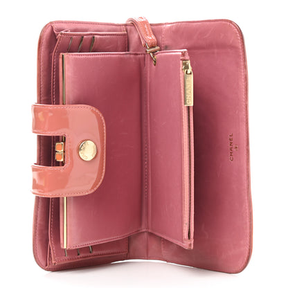 Chanel Patent Square Quilted CC Wristlet Long Wallet Pink 5 of 10