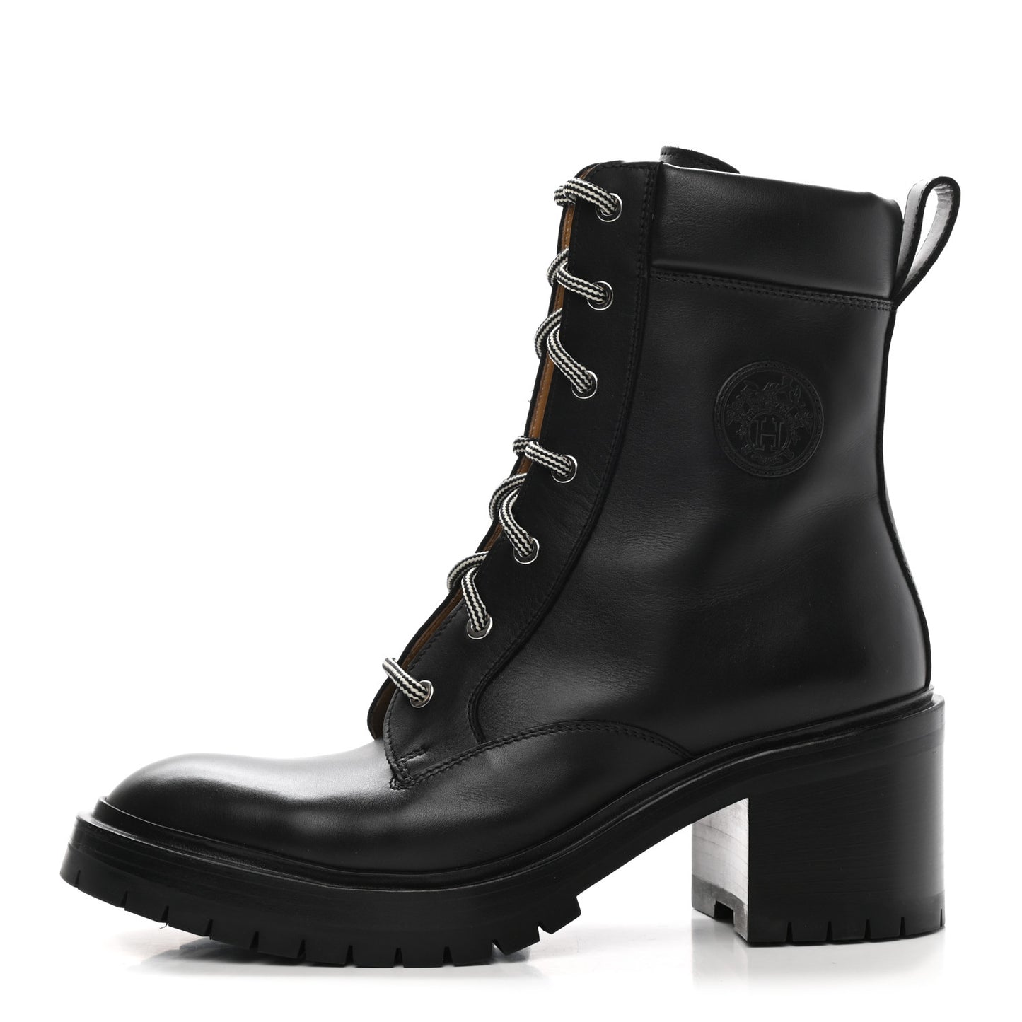 Calfskin Bridge Ankle Boots 40 Black