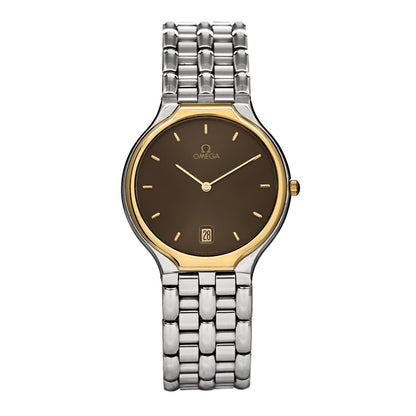 Omega Stainless Steel 18K Yellow Gold 32mm De Ville Prestige Quartz Watch Brown 396.1016 1 of 4