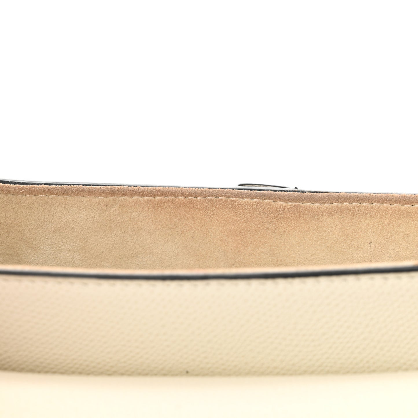 Grained Calfskin Saddle Bag White