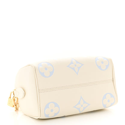 Louis Vuitton Empreinte Monogram Giant Speedy Bandouliere 20 Latte Candy Blue 4 of 11