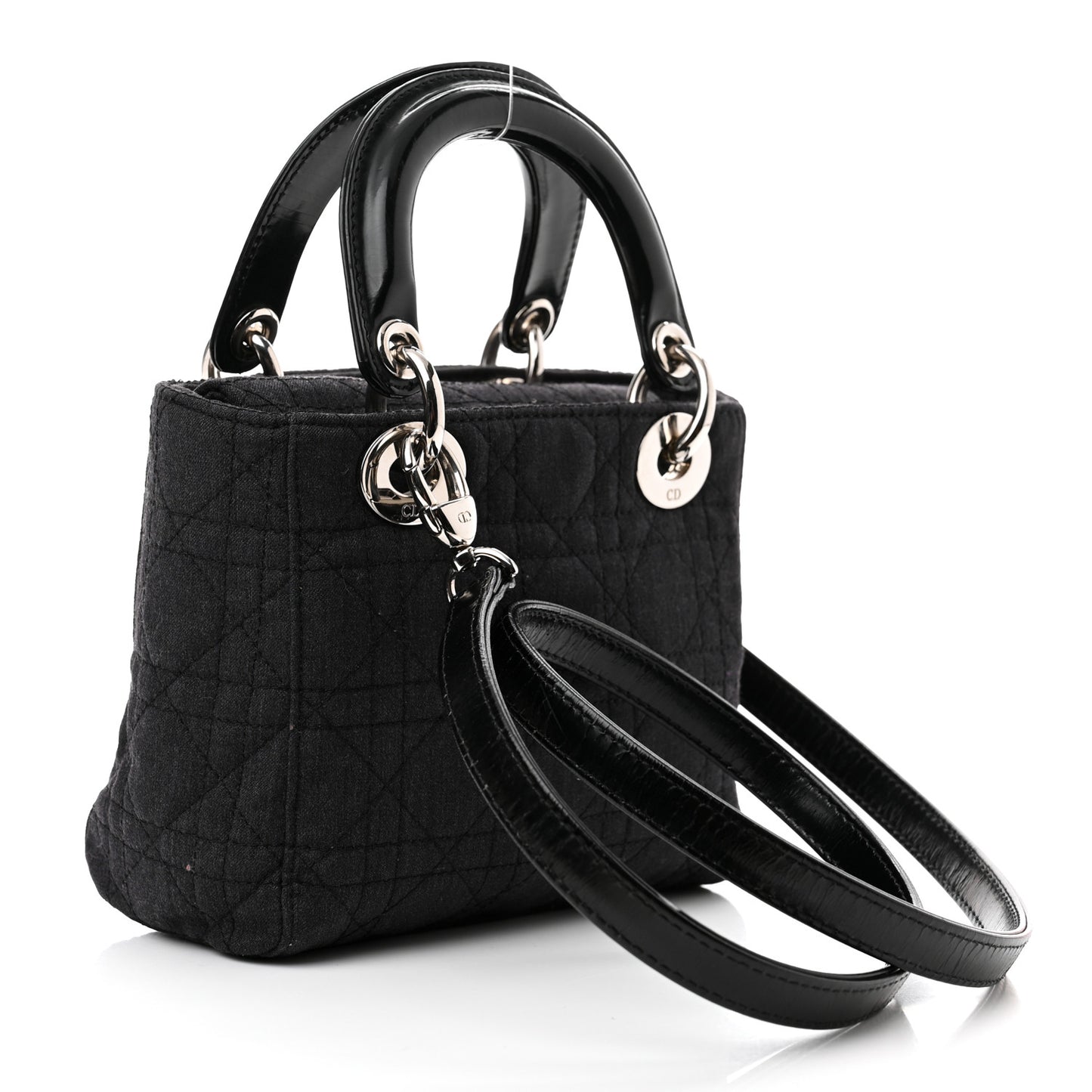 Canvas Cannage Mini Lady Dior Black
