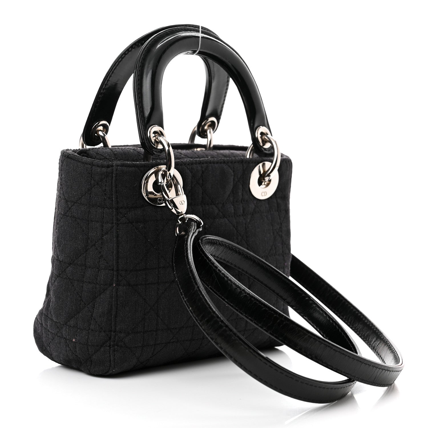 Christian Dior Canvas Cannage Mini Lady Dior Black 3 of 10