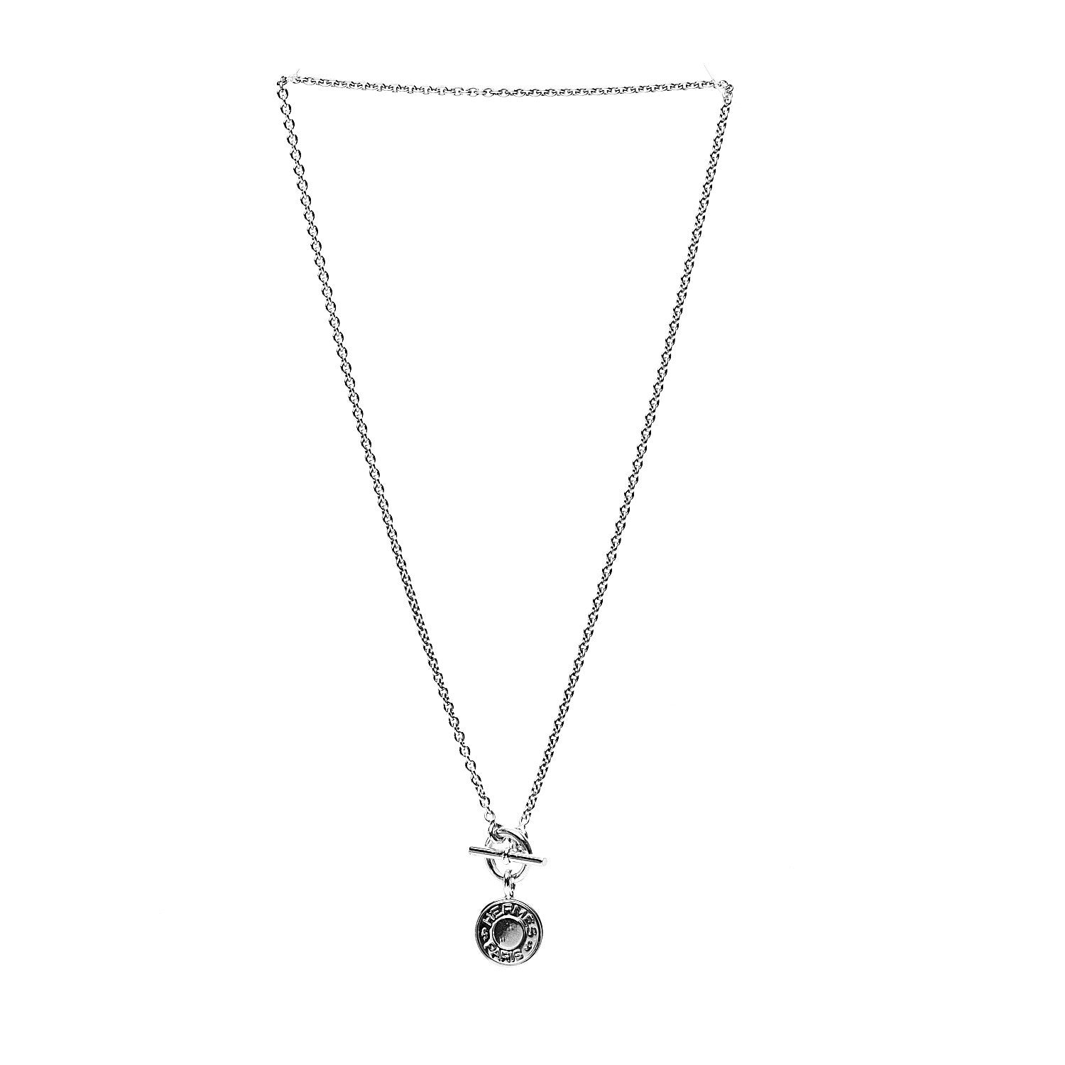 Hermes Sterling Silver Amulettes H Confettis Pendant Necklace 2 of 3