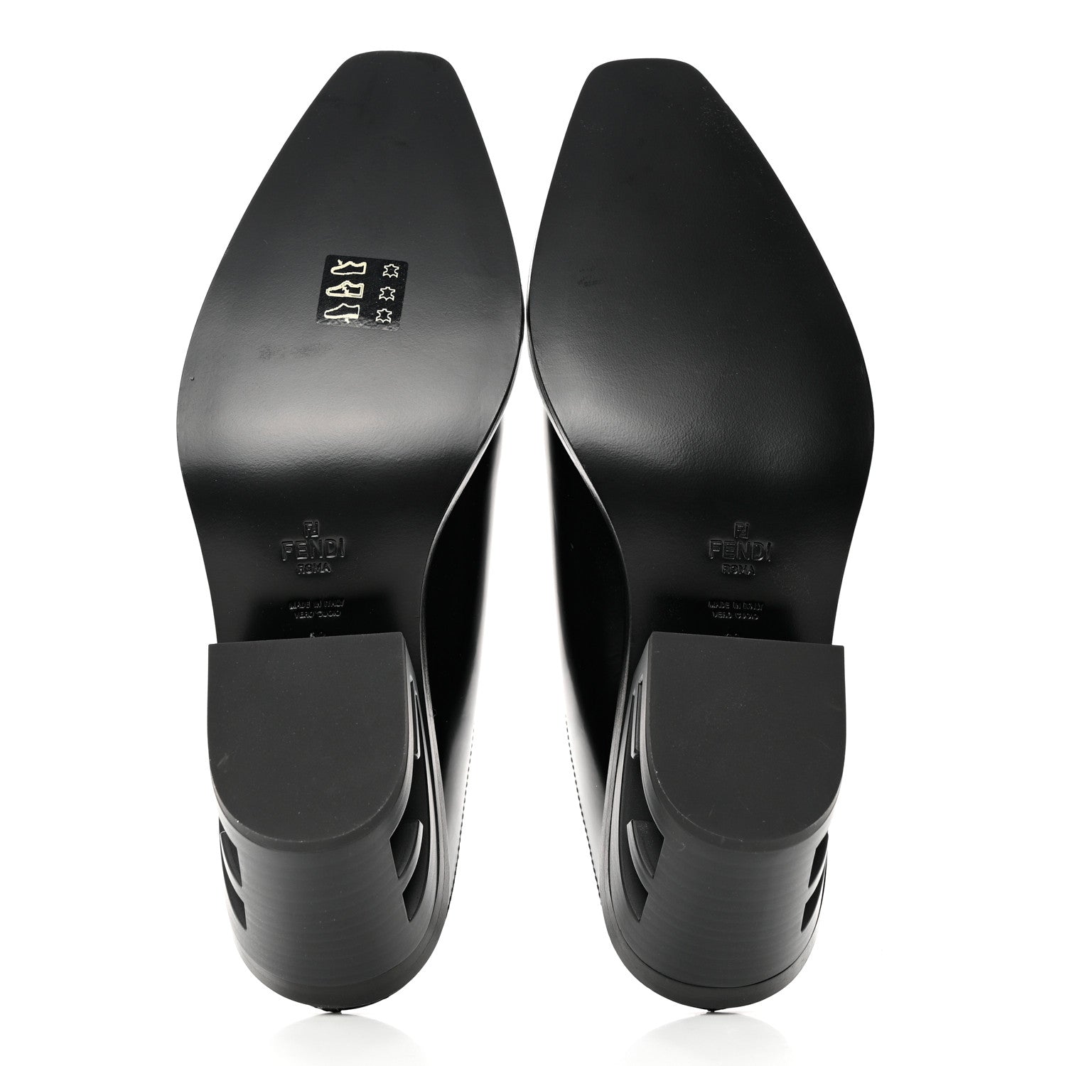 Fendi Vitello Abrasivato FF Cut Mules 39 Black 5 of 9
