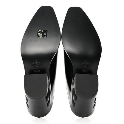 Fendi Vitello Abrasivato FF Cut Mules 39 Black 5 of 9