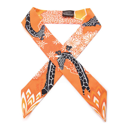 Hermes Silk The Three Graces Twilly Orange Mangue Anthracite 1 of 3