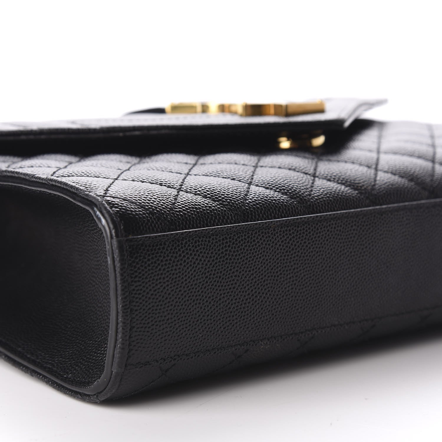 Saint Laurent Grain De Poudre Textured Mixed Matelasse Triquilt Medium Monogram Satchel Black 6 of 10