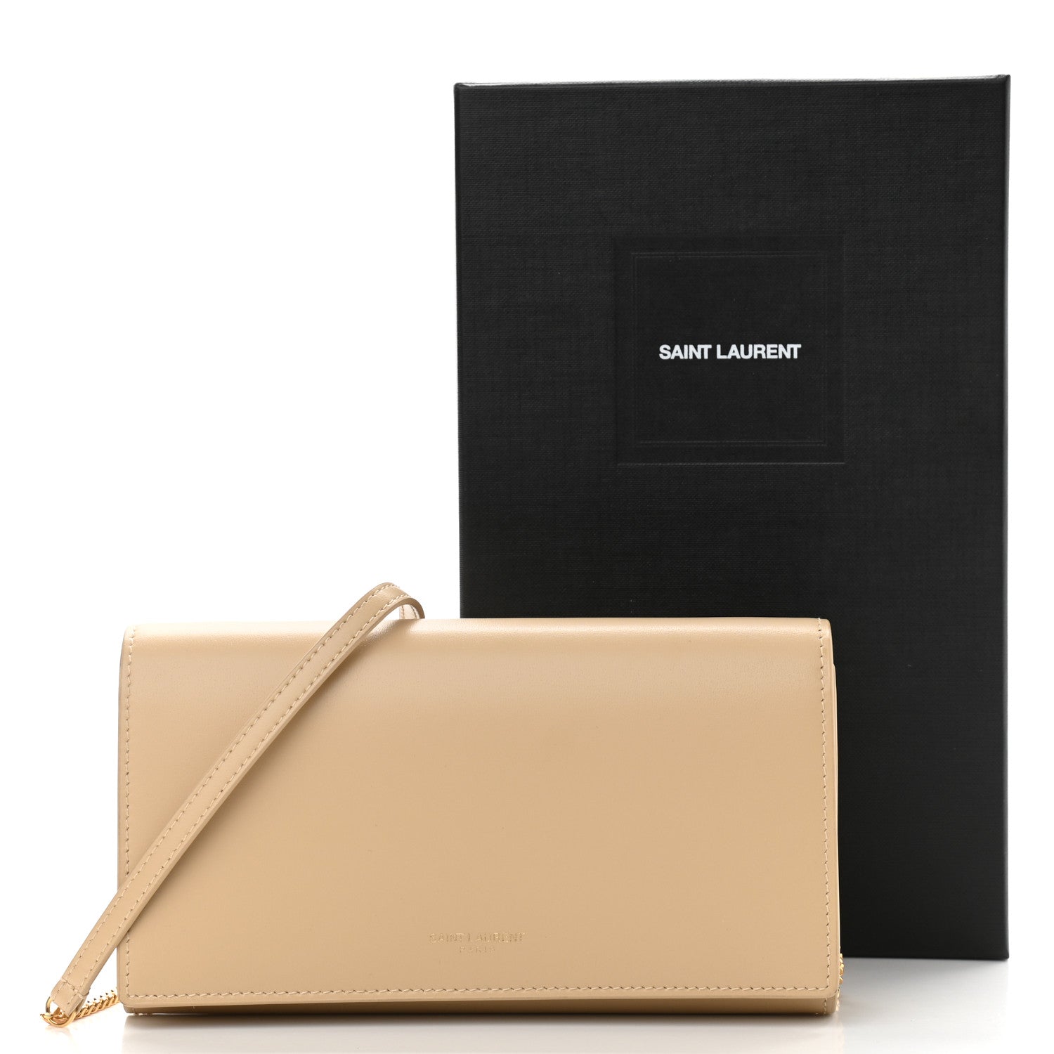 Saint Laurent Smooth Calfskin Mini Paris Bag Beige 11 of 11