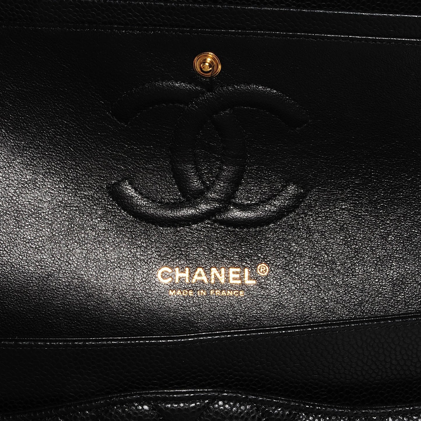Caviar Quilted Medium Double Flap Black