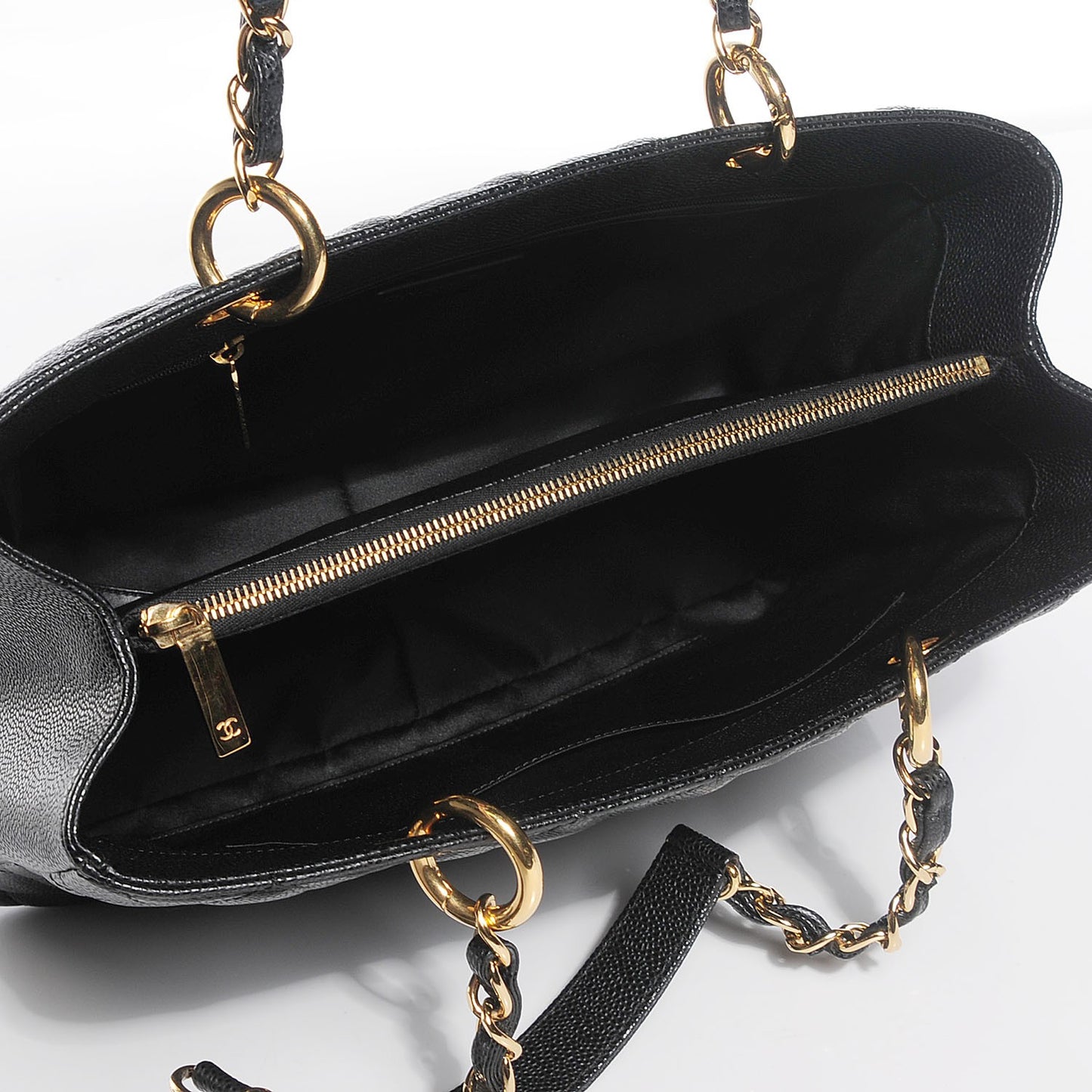 Caviar Quilted Grand Shopping Tote GST Black