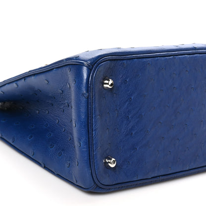Christian Dior Ostrich Large Diorissimo Tote Blue 10 of 11
