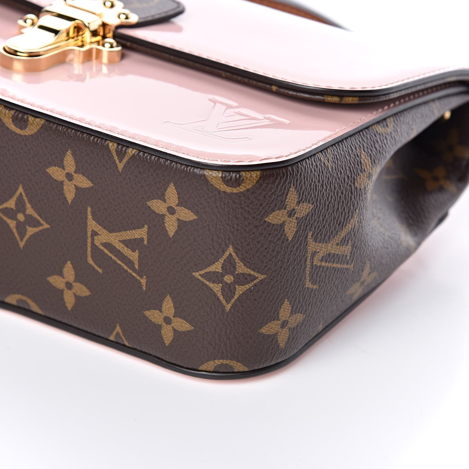 Louis Vuitton Patent Calfskin Monogram Cherrywood BB Rose Ballerine 8 of 9