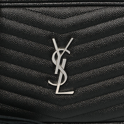 Saint Laurent Grain De Poudre Matelasse Monogram Mini Lou Camera Bag Black 8 of 11