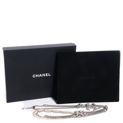 Chanel Pearl CC Long Chain Necklace Silver 6 of 6