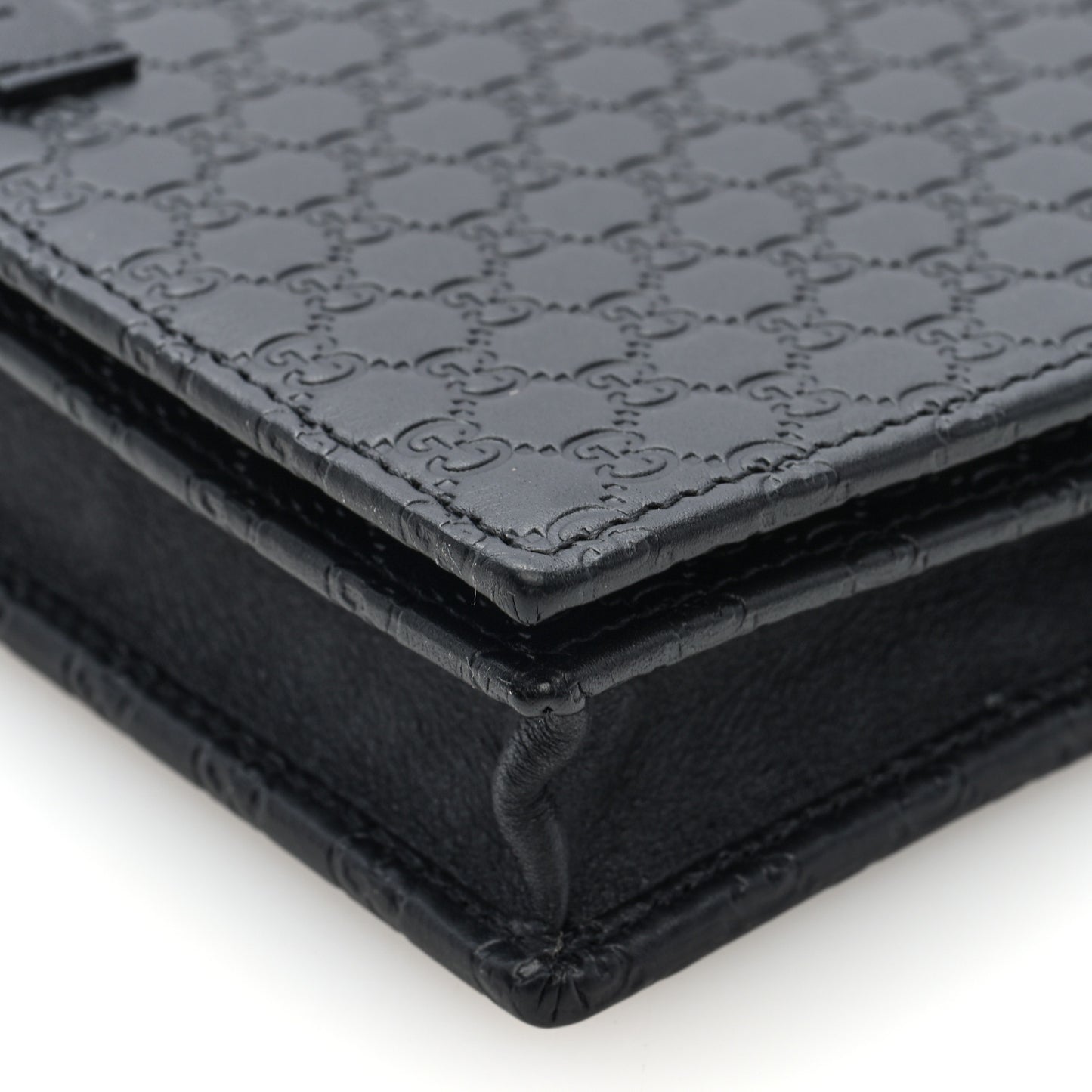 Microguccissima Crossbody Wallet Black