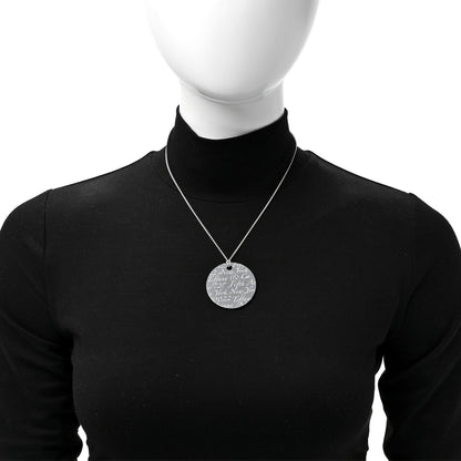 Tiffany Sterling Silver Black Bone China Notes Round Pendant Necklace 2 of 6