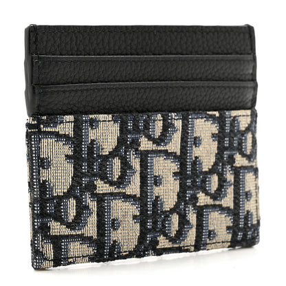 Christian Dior Grained Calfskin Oblique Card Holder Black 3 of 7