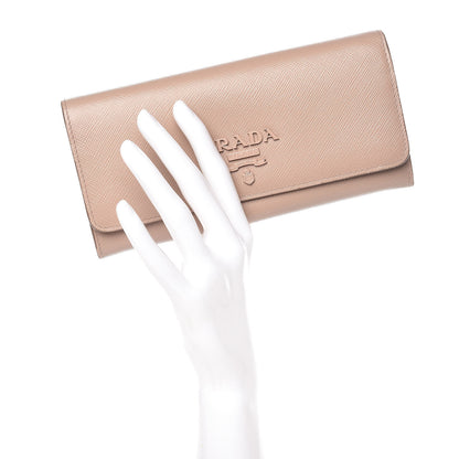 Prada Saffiano Shine Monochrome Continental Wallet Cipria 2 of 13