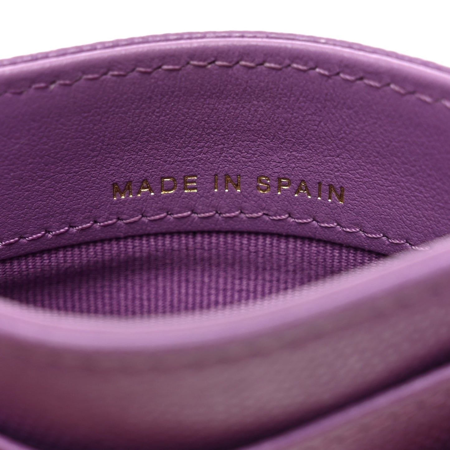 Caviar Quilted Card Holder Purple