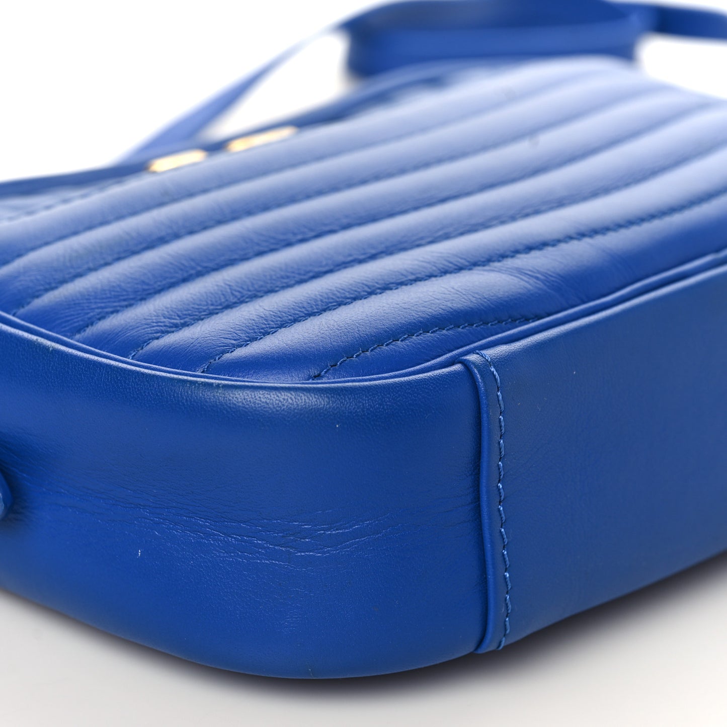 Calfskin New Wave Camera Bag Bleu Neon