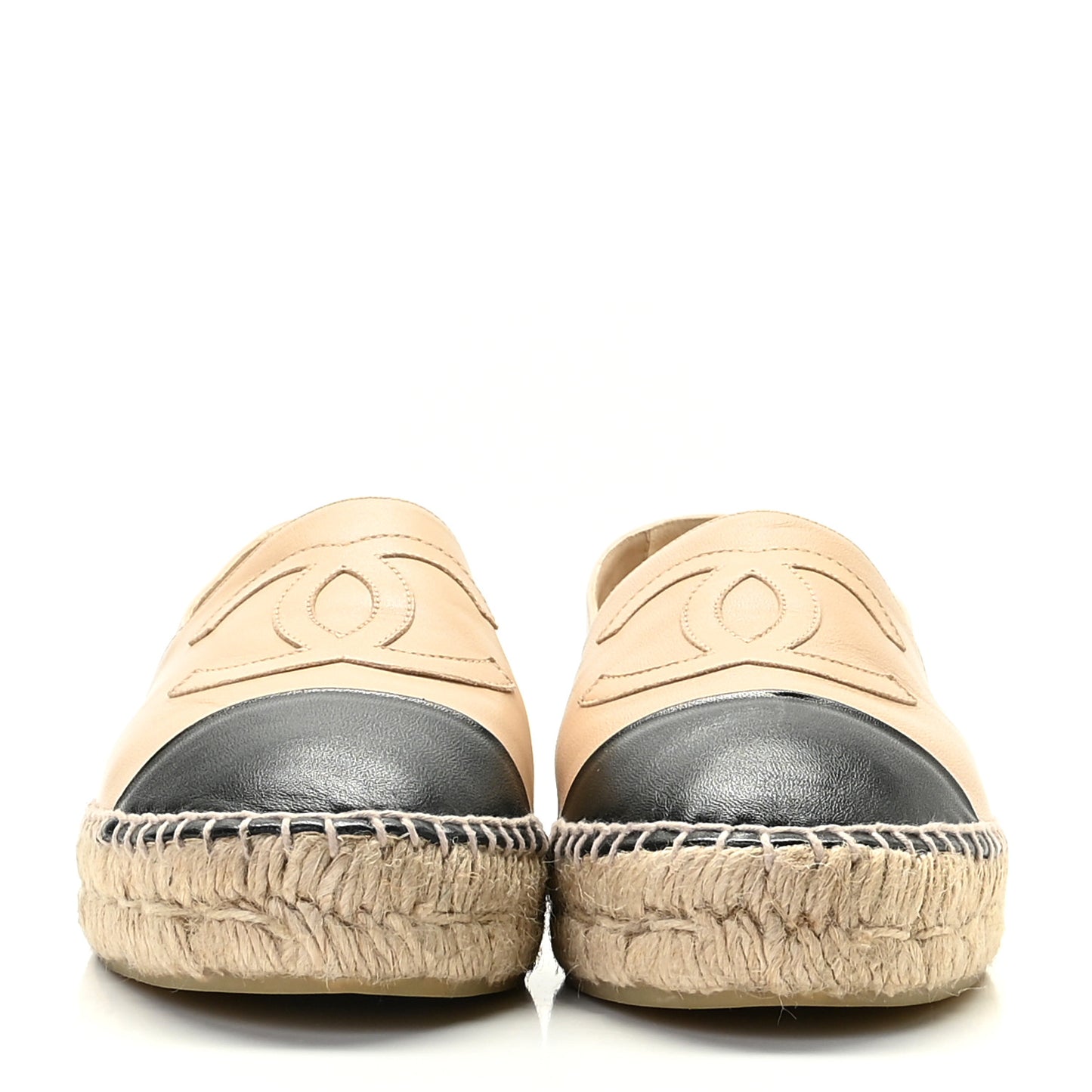 Lambskin CC Espadrilles 41 Beige Black