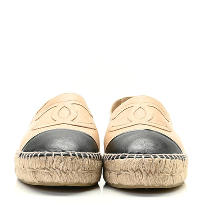 Chanel Lambskin CC Espadrilles 41 Beige Black 3 of 13
