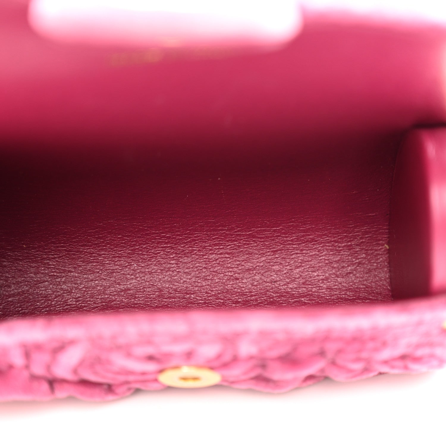 Chanel Velvet Camellia Embossed Jewel Belt Card Holder With Chain Pink 5 of 13