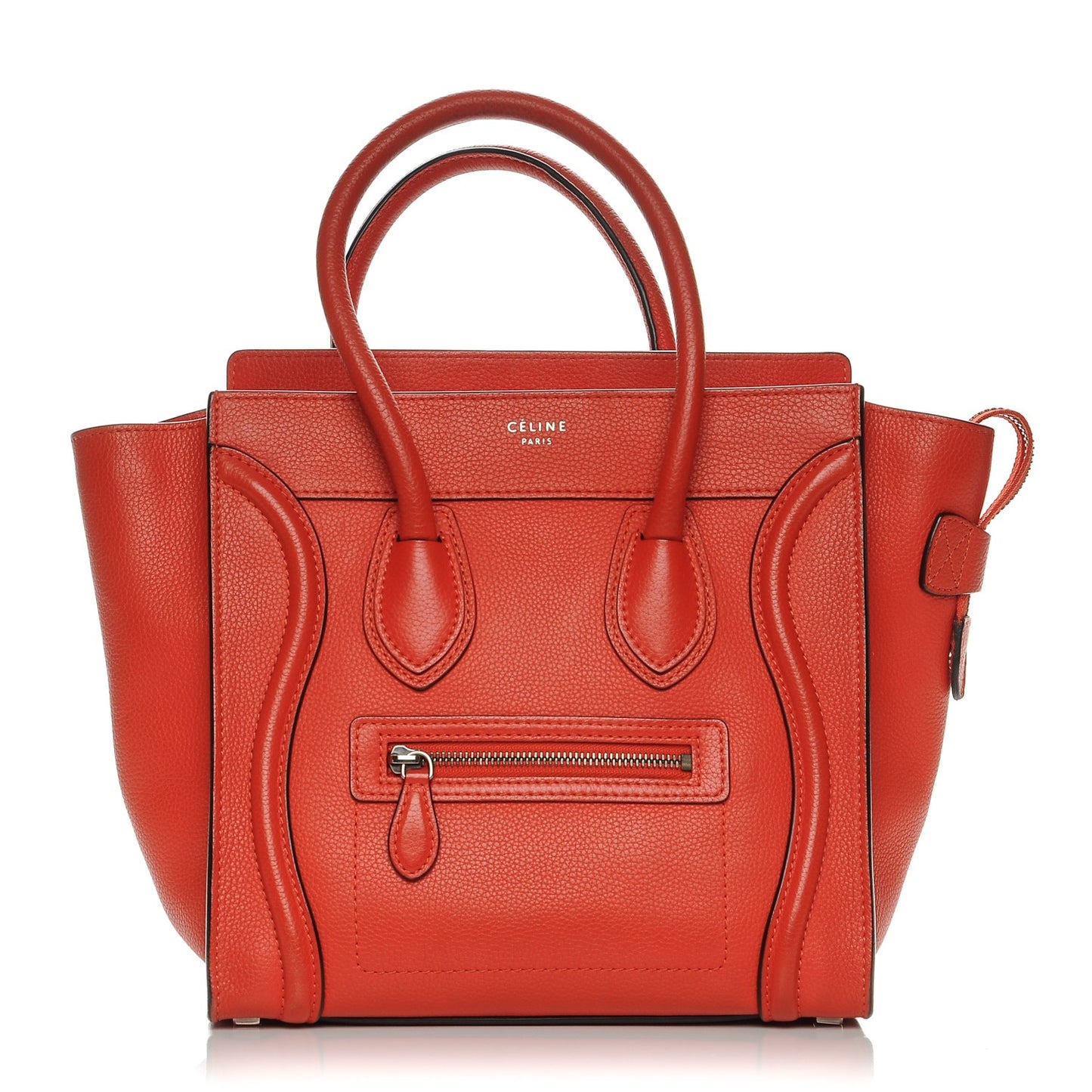 Drummed Calfskin Micro Luggage Vermillion